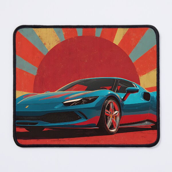 Item preview, Ferrari 296 GTB Retro Style Pop Art Supercar Print designed and sold by AutoPopStudio.