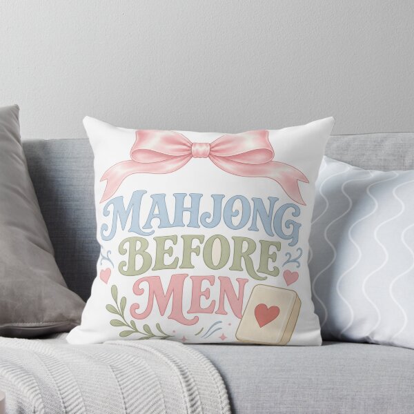 Item preview, Mahjong Before Men Coquette Typography with Heart Stone designed and sold by BoosterShop.