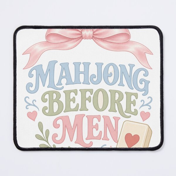 Item preview, Mahjong Before Men Coquette Typography with Heart Stone designed and sold by BoosterShop.