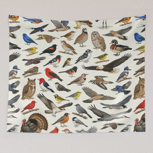 Item preview, Native Birds of Kentucky Retro Style Identification Chart designed and sold by kakarikihill.