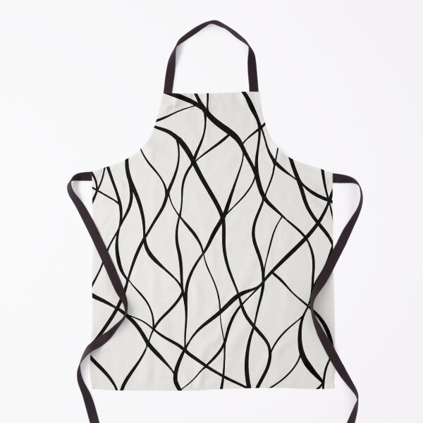 Item preview, Minimalist Black Abstract Wavy Lines Pattern | Modern Geometric Seamless A-Line Dress & Fabric Design designed and sold by Atum&Art.