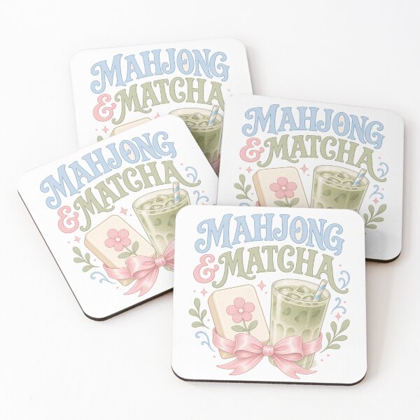 Item preview, Mahjong and Matcha Pastel Stone with Matcha Latte designed and sold by BoosterShop.