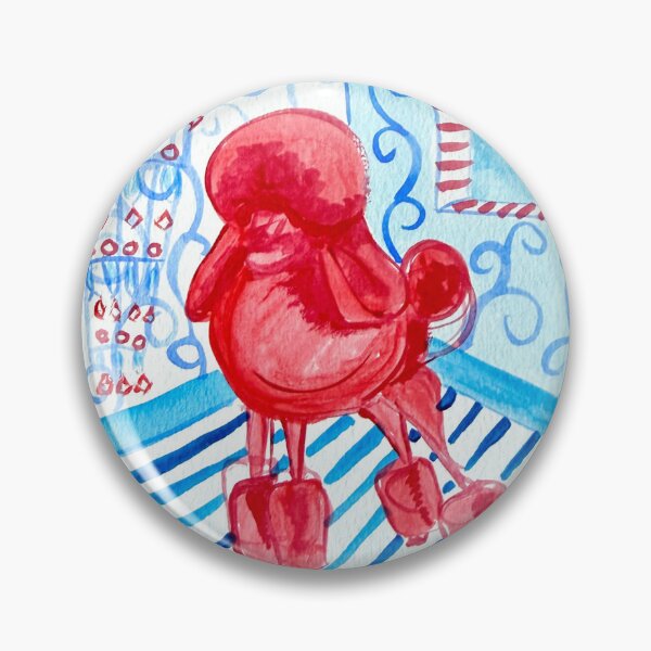 Item preview, Red Poodle in Blue Apartment  designed and sold by ArtwithaFriend.