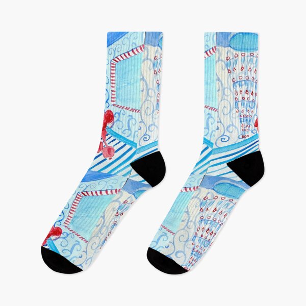 Item preview, Red Poodle in Blue Apartment  designed and sold by ArtwithaFriend.
