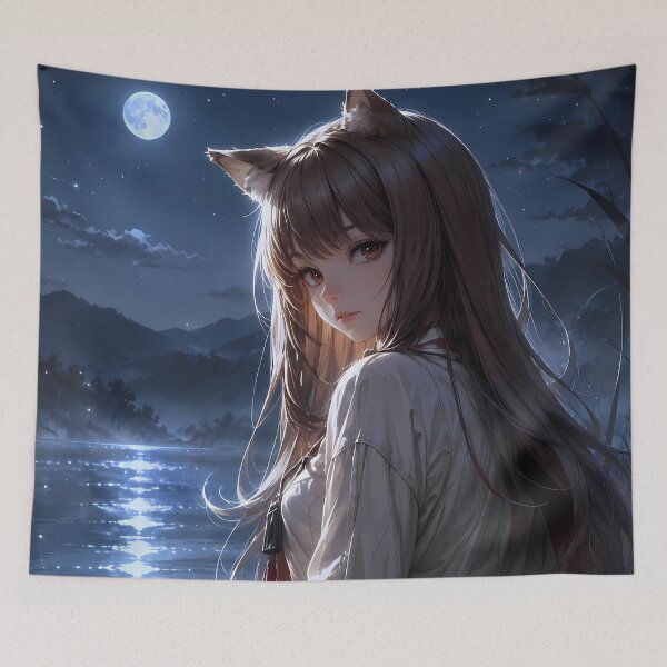 Item preview, Holo Spice and Wolf Moonlit Lakeside Dream designed and sold by Dashsopaner.