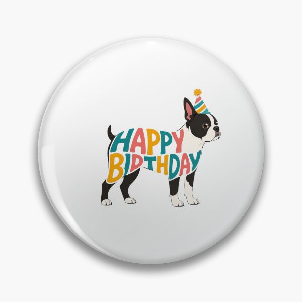 Item preview, Boston Terrier Happy Birthday Silhouette designed and sold by TheAnimalZ00.