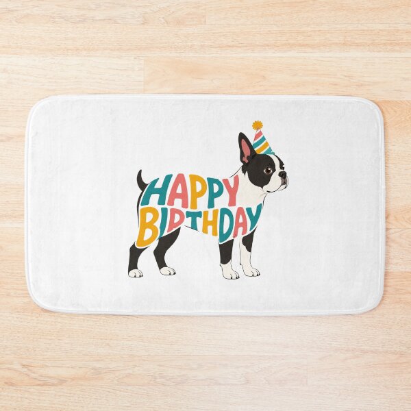 Item preview, Boston Terrier Happy Birthday Silhouette designed and sold by TheAnimalZ00.