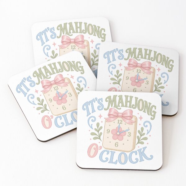 Item preview, It's Mahjong O Clock Pastel Stone Clock with Bow designed and sold by BoosterShop.