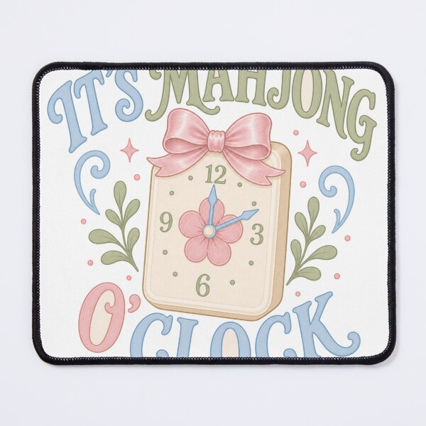 Item preview, It's Mahjong O Clock Pastel Stone Clock with Bow designed and sold by BoosterShop.