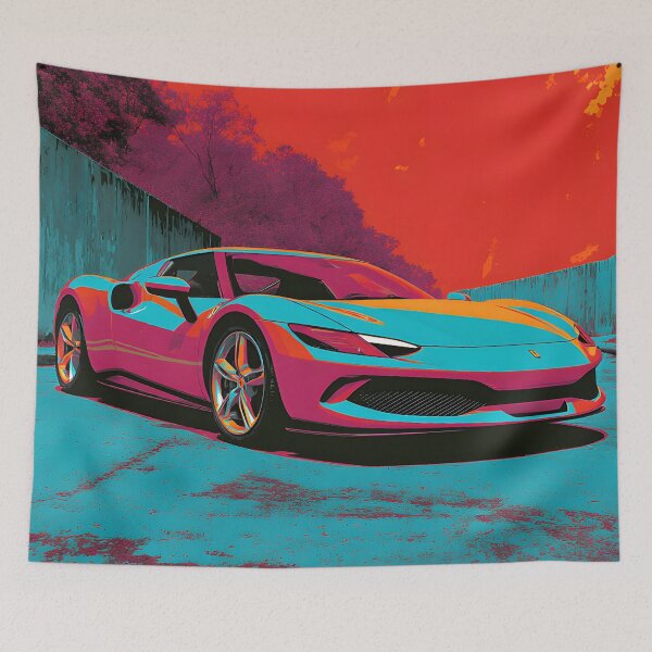 Item preview, Ferrari 296 GTB Exotic Automotive Pop Art Artwork designed and sold by AutoPopStudio.