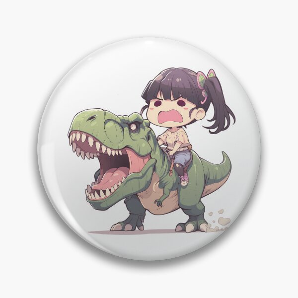 Item preview, Kanao Tsuyuri Demon Slayer Green Chibi Dinosaur Surprise designed and sold by Dashsopaner.