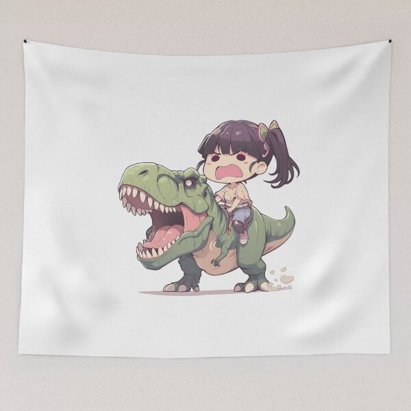 Item preview, Kanao Tsuyuri Demon Slayer Green Chibi Dinosaur Surprise designed and sold by Dashsopaner.