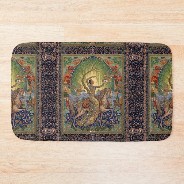 Item preview, Persian Fantasy Horse Rider Art | Ornate Islamic Mosaic, Mythical Birds & Tree of Life | Bohemian Wall Art designed and sold by Psycho-Crazy.