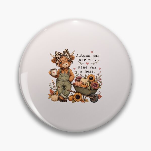 Item preview, Autumn Has Arrived Mine Was A Mess Funny Highland Cow Fall Pumpkin designed and sold by mari-kayden.