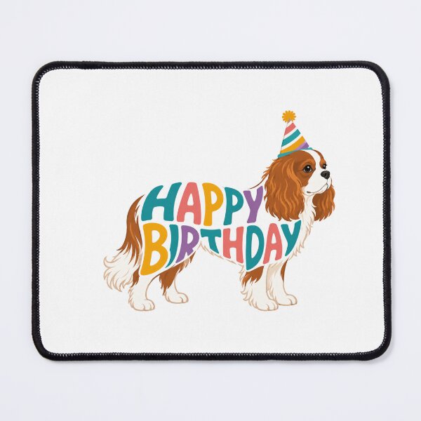 Item preview, Cavalier King Charles Spaniel Happy Birthday Silhouette designed and sold by TheAnimalZ00.