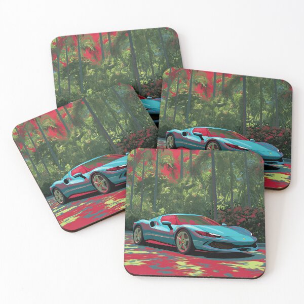 Item preview, Ferrari 296 GTB Modern Exotic Pop Art Car Poster designed and sold by AutoPopStudio.