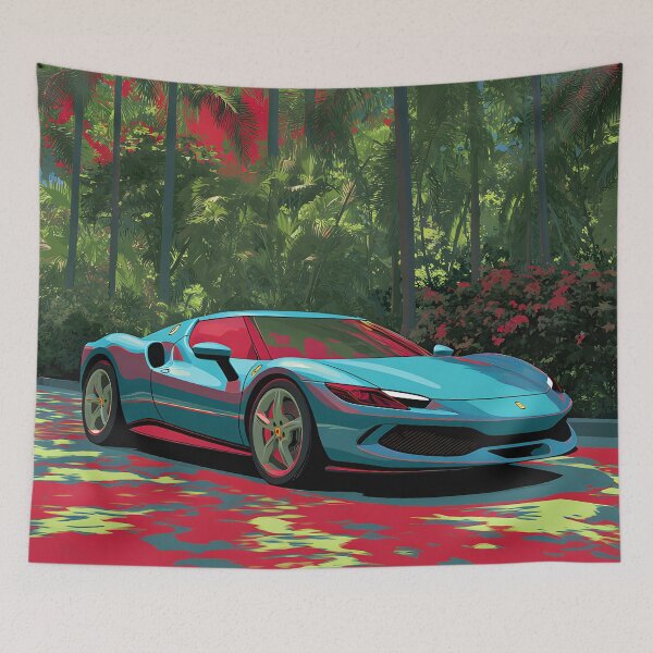 Item preview, Ferrari 296 GTB Modern Exotic Pop Art Car Poster designed and sold by AutoPopStudio.