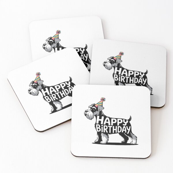 Item preview, Miniature Schnauzer Happy Birthday Silhouette designed and sold by TheAnimalZ00.