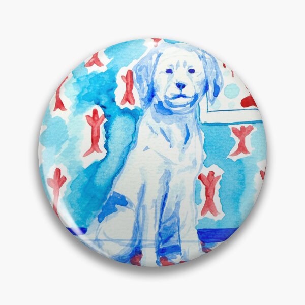 Item preview, Blue Labrador in front of Lobster Painting designed and sold by ArtwithaFriend.