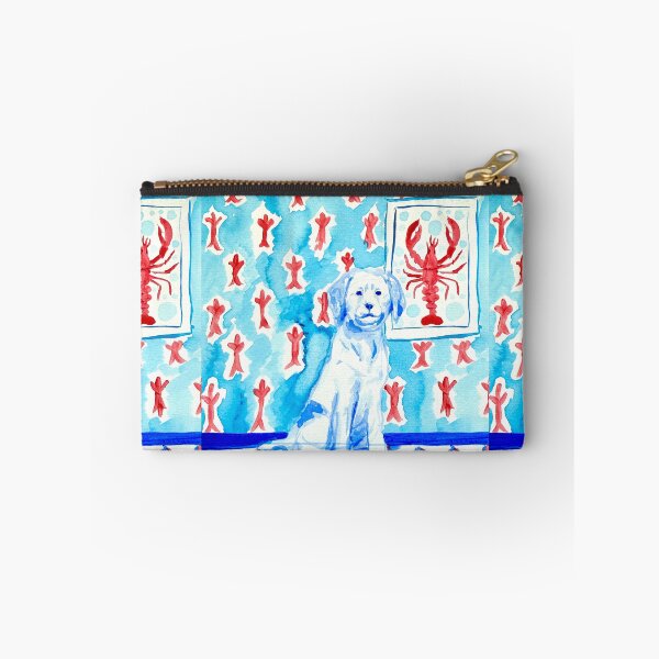 Item preview, Blue Labrador in front of Lobster Painting designed and sold by ArtwithaFriend.
