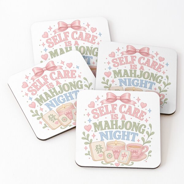 Item preview, Self Care Is a Mahjong Night Cozy pastel design designed and sold by BoosterShop.