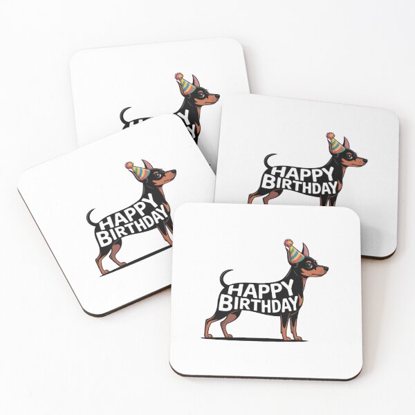 Item preview, Miniature Pinscher Happy Birthday Silhouette designed and sold by TheAnimalZ00.
