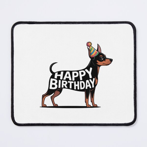Item preview, Miniature Pinscher Happy Birthday Silhouette designed and sold by TheAnimalZ00.