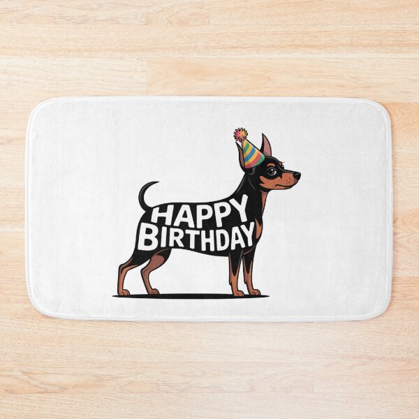 Item preview, Miniature Pinscher Happy Birthday Silhouette designed and sold by TheAnimalZ00.