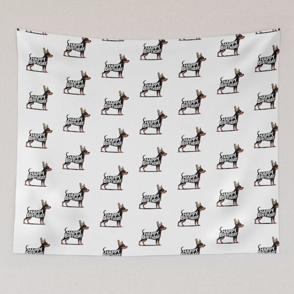 Item preview, Miniature Pinscher Happy Birthday Silhouette designed and sold by TheAnimalZ00.