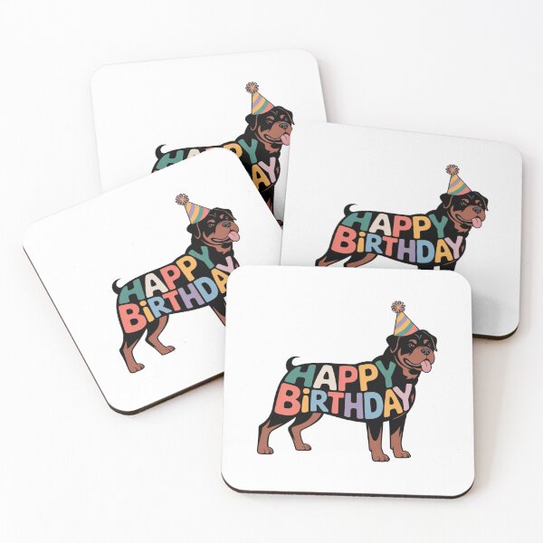 Item preview, Rottweiler Happy Birthday Silhouette designed and sold by TheAnimalZ00.