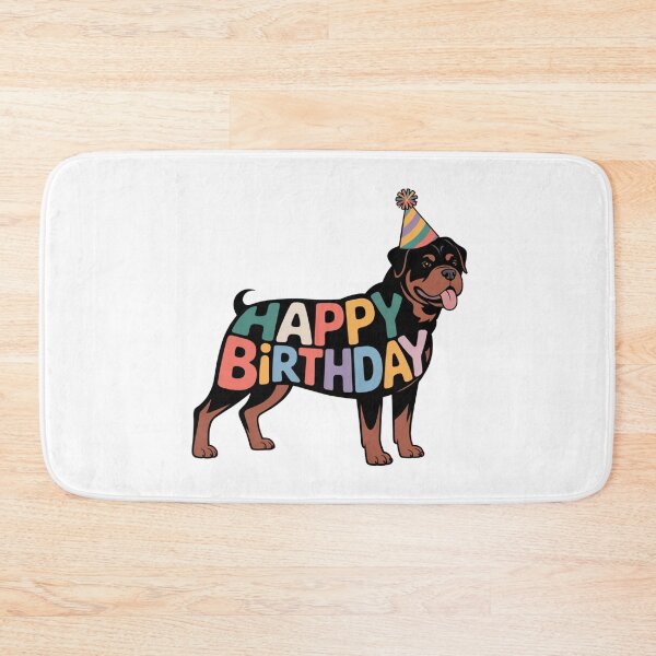 Item preview, Rottweiler Happy Birthday Silhouette designed and sold by TheAnimalZ00.