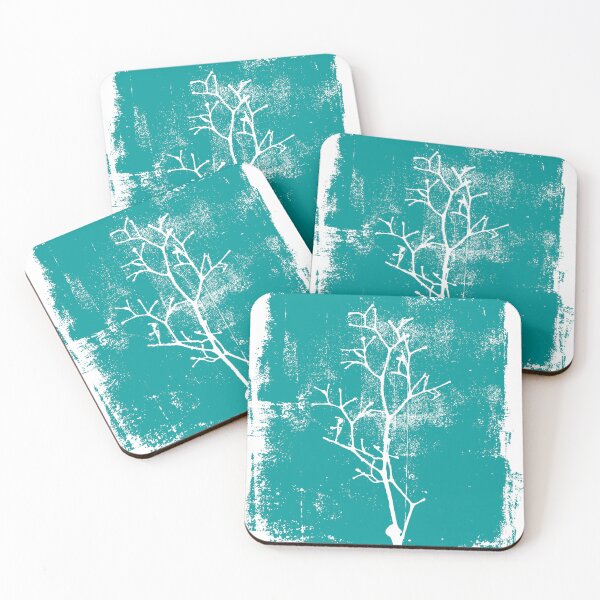 Item preview, Minimalist Teal Botanical Branch Print | Scandinavian Gelli Print Nature Wall Art designed and sold by SWSandraWechner.