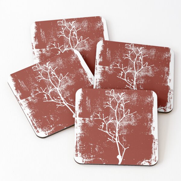 Item preview, Terracotta Botanical Branch Wall Art | Minimalist Gelli Nature Print for Modern Home Decor designed and sold by SWSandraWechner.