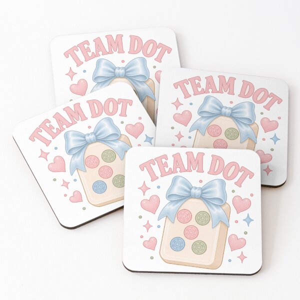 Item preview, Team Dot Mahjong tile with blue ribbon designed and sold by BoosterShop.
