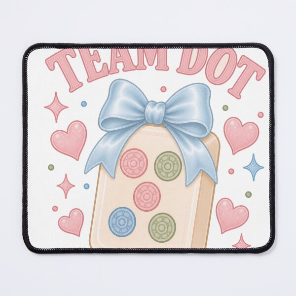 Item preview, Team Dot Mahjong tile with blue ribbon designed and sold by BoosterShop.