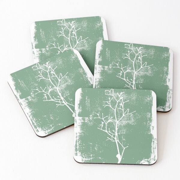 Item preview, Mint Botanical Branch Wall Art | Minimalist Gelli Nature Print for Modern Home Decor designed and sold by SWSandraWechner.