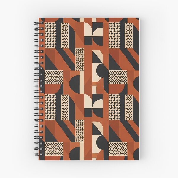 Item preview, Rust Orange and Black Abstract Geometric Pattern designed and sold by zenjiinspired.