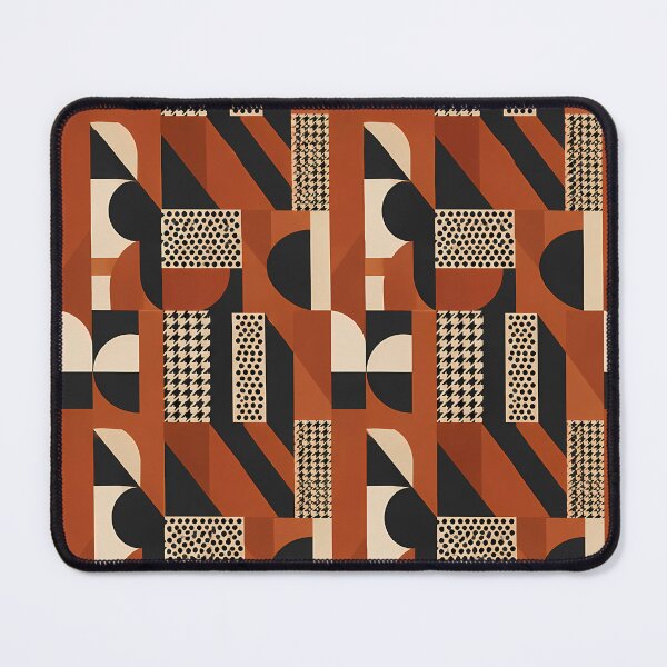 Item preview, Rust Orange and Black Abstract Geometric Pattern designed and sold by zenjiinspired.