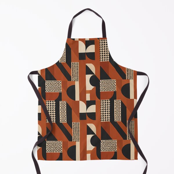 Item preview, Rust Orange and Black Abstract Geometric Pattern designed and sold by zenjiinspired.