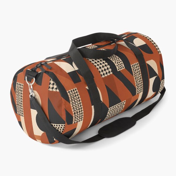 Item preview, Rust Orange and Black Abstract Geometric Pattern designed and sold by zenjiinspired.
