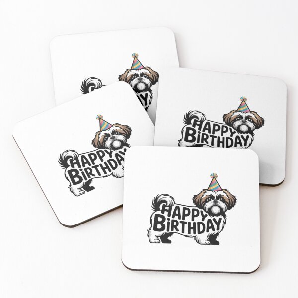 Item preview, Shih Tzu Happy Birthday Silhouette designed and sold by TheAnimalZ00.