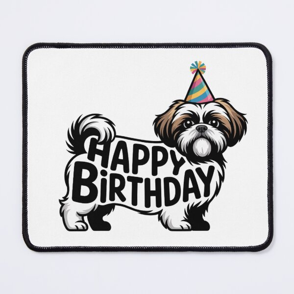 Item preview, Shih Tzu Happy Birthday Silhouette designed and sold by TheAnimalZ00.