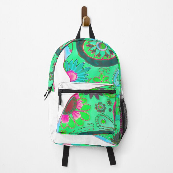 Item preview, Vibrant Neon Sugar Skull Floral Artwork designed and sold by beoldfashioned.