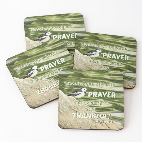 Item preview, Bible Verse Colossians 4:2 with Wagtail Bird Prayer Thankful designed and sold by Linda Walsh.
