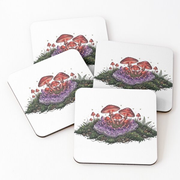 Item preview, Magic Mushrooms and Amethyst - Goblincore designed and sold by conamor-bymel.