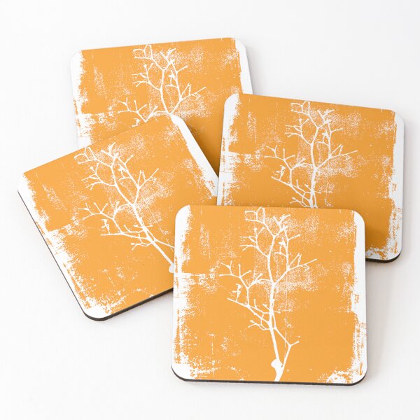 Item preview, Mustard Botanical Branch Wall Art | Minimalist Gelli Nature Print for Modern Home Decor designed and sold by SWSandraWechner.