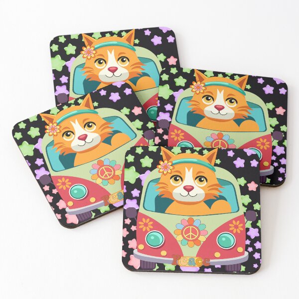 Item preview, Groovy Peace Cat designed and sold by MountainRoisin.