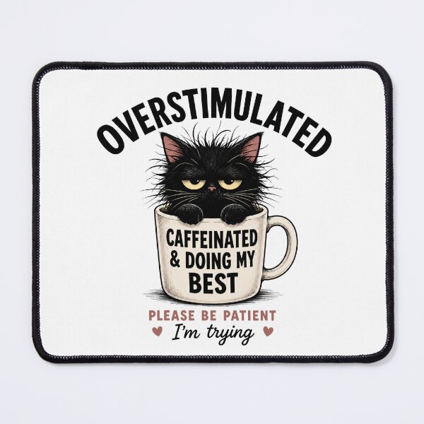 Item preview, Overstimulated Cat Funny Gift for Coffee Lover Introverts designed and sold by Vibrantdream.