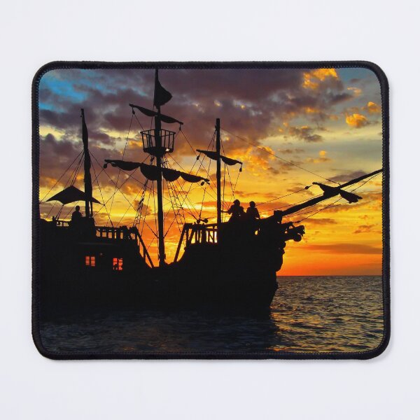Item preview, Pirate Ship Silhouette Sunset Design designed and sold by Mterry1202.