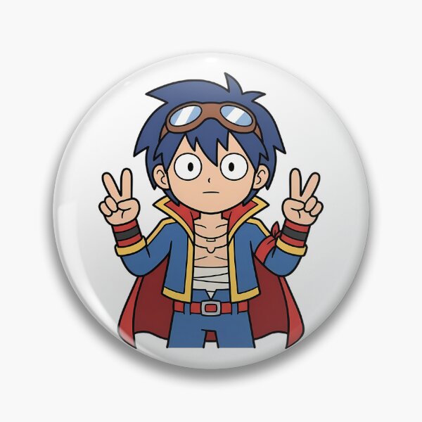 Item preview, Simon Gurren Lagann Funny Double Peace Pose designed and sold by earlobejerk.